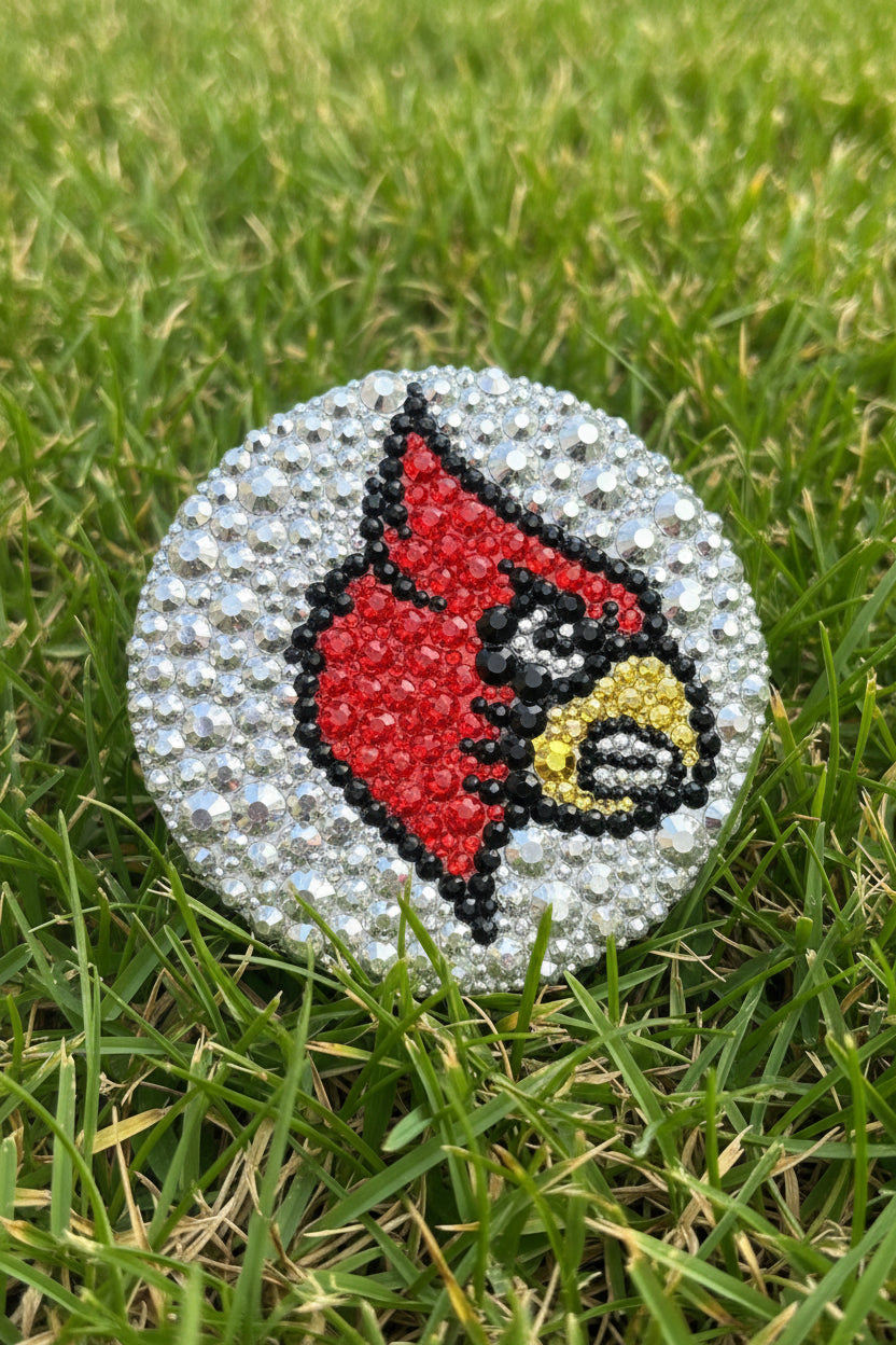 FULL BLING BUTTON- Cardinal