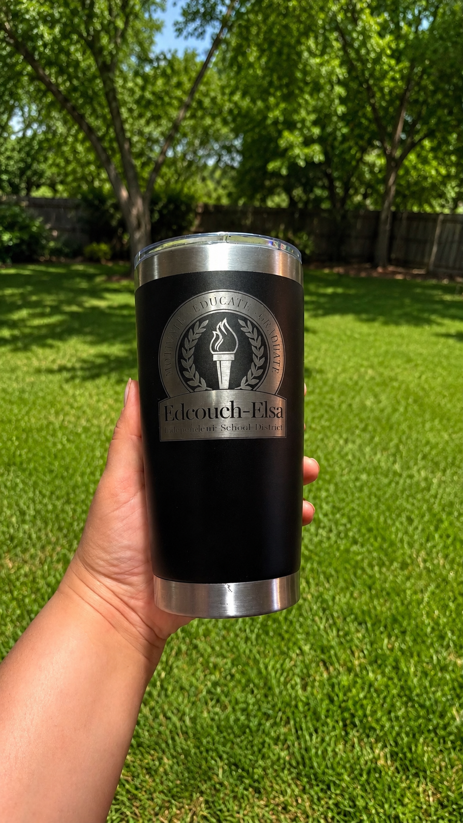 Laser engraved tumblers