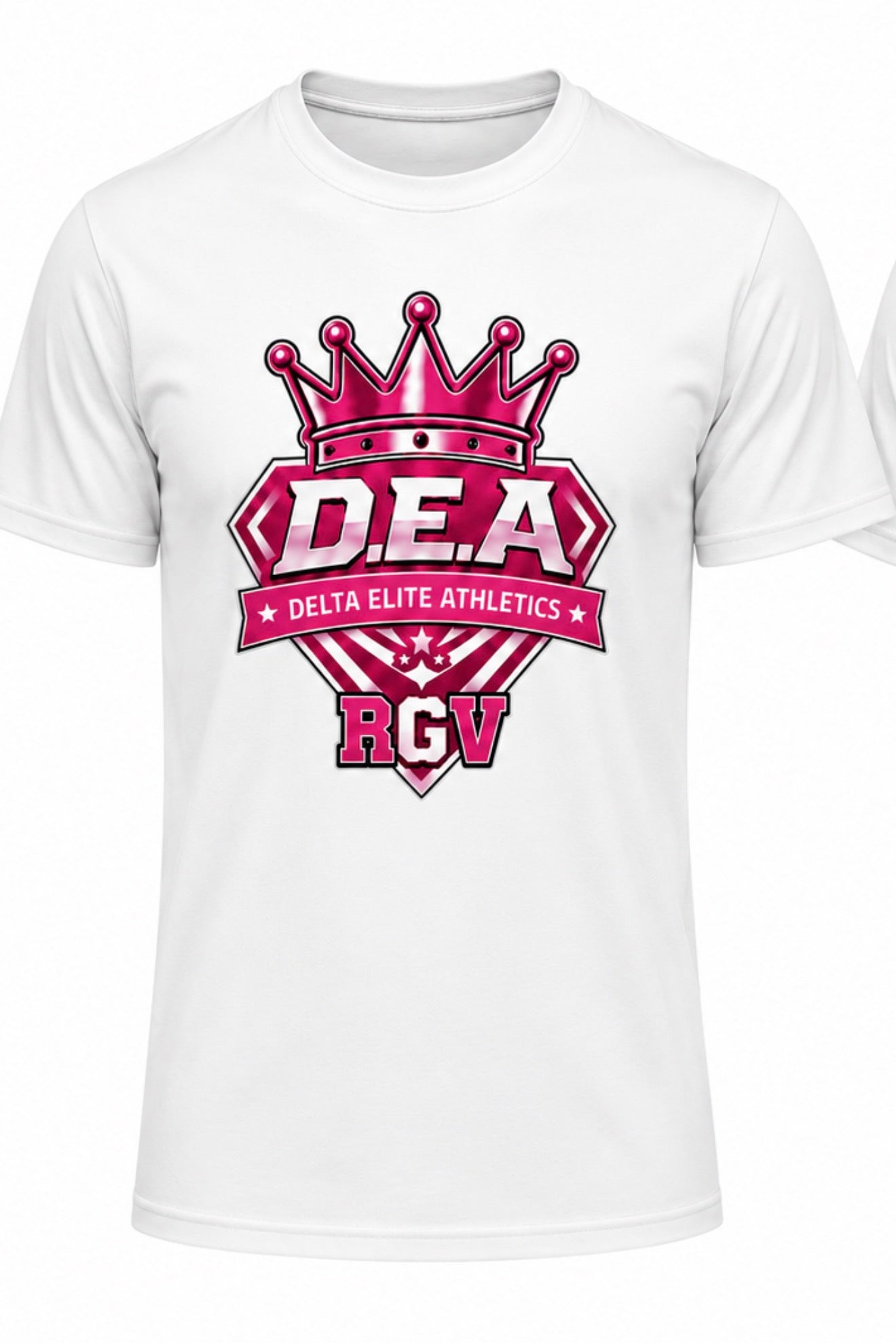 Pink Short Sleeve Spirit Fan Shirt- DEA- Delta Elite Athletics Fan Shirt-DEA-Delta Elite Athletics Shield Emblem Logo PINK
